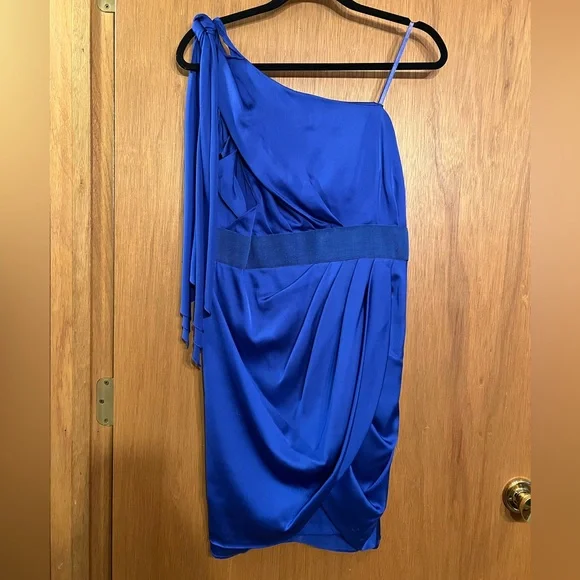 Aidan by Aidan Mattox | Dresses | Aidan By Aidan Mattox Blue One Shoulder  Mini Dress | Poshmark